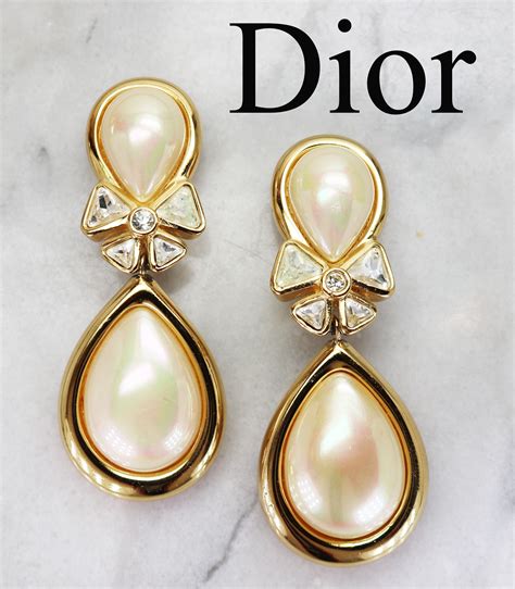 dior pearls earrings|vintage dior pearl earrings.